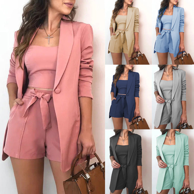 Damen Blazer-Set mit Shorts und hoher Taille Drune