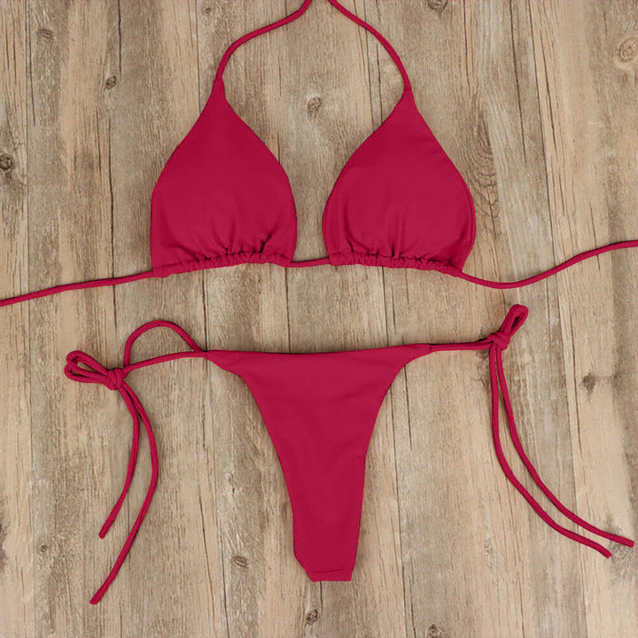 Damen Triangel-Bikini mit feinem Stoff und regulierbaren Schnürdetails Drune