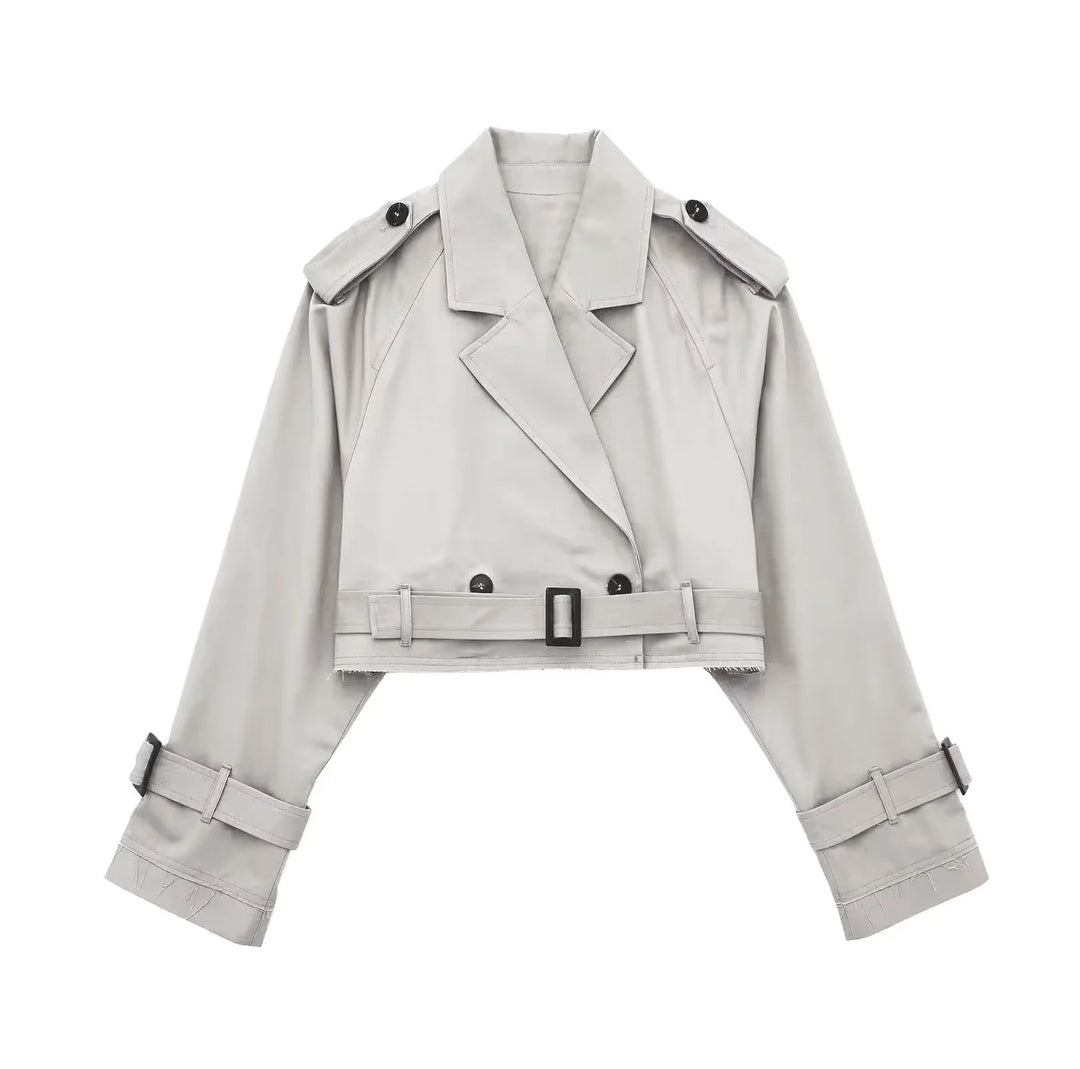 Damen moderne cropped Trenchjacke Drune