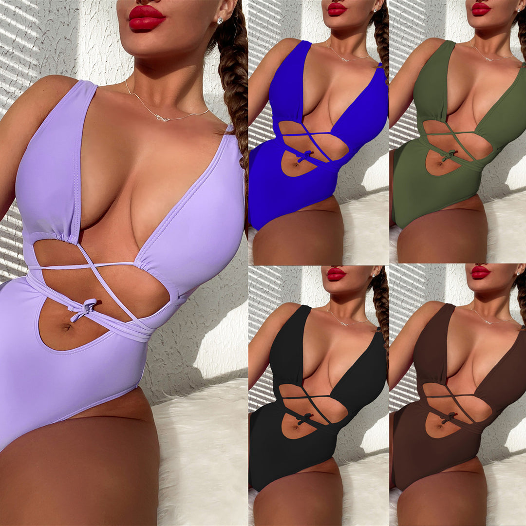 Damen Cut-Out Badeanzug mit modischen Schnürdetails Drune