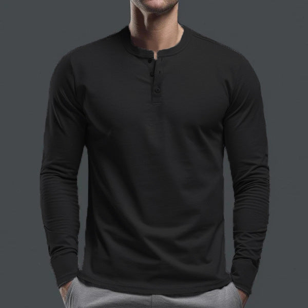 Herren nan Langarmshirt mit Knopfleiste und schmaler Passform Drune
