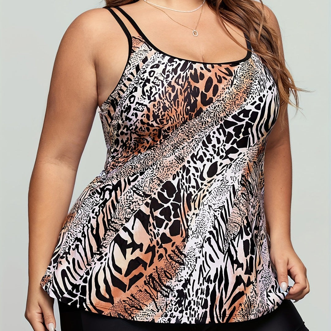 Damen Tankini mit modischem Animal-Print und schmeichelndem Schnitt Drune