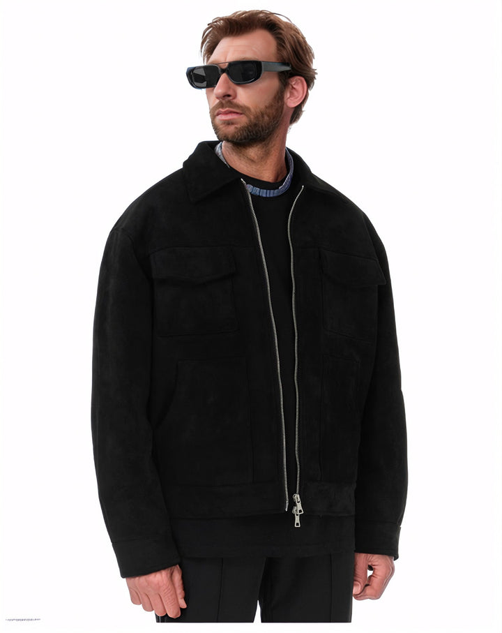 Herren lässige Suede Jacke Drune