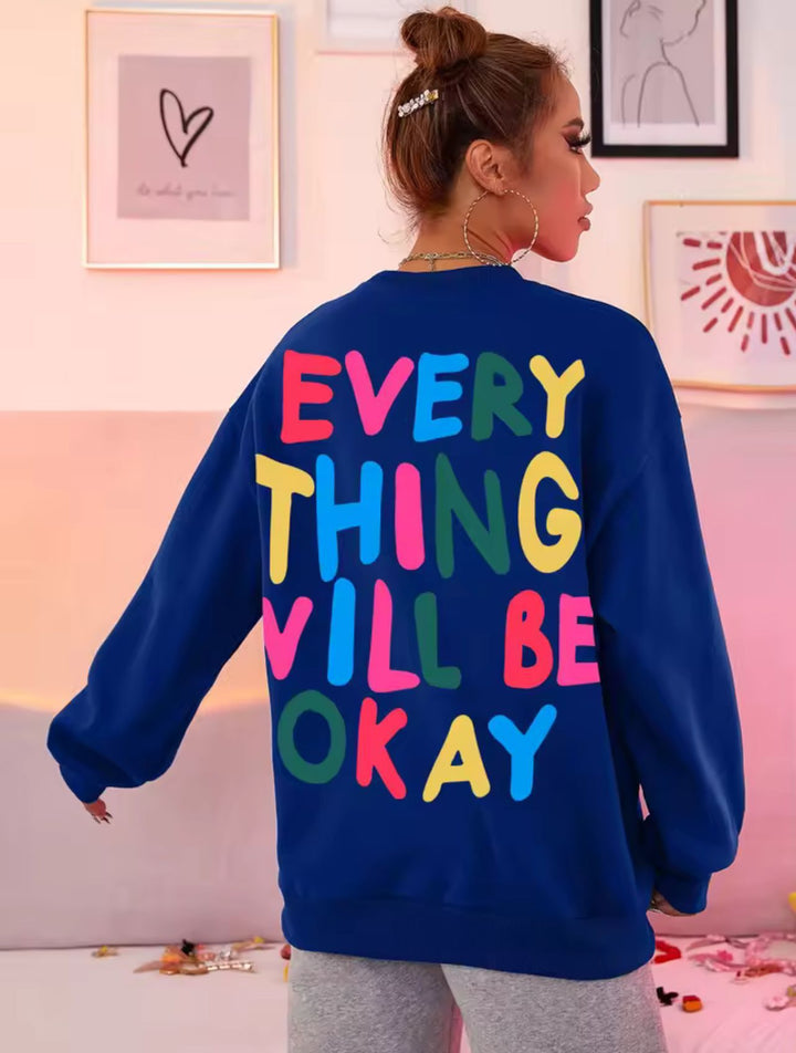 Damen Sweatshirt mit buntem Schriftzug Drune