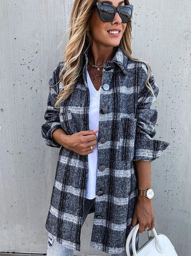 Drune | Oversized Hemdjacke Karomuster Lässiger Chic