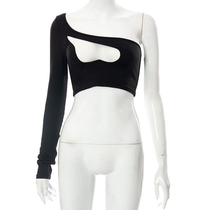 Damen asymmetrisches Cut-Out Shirt Drune