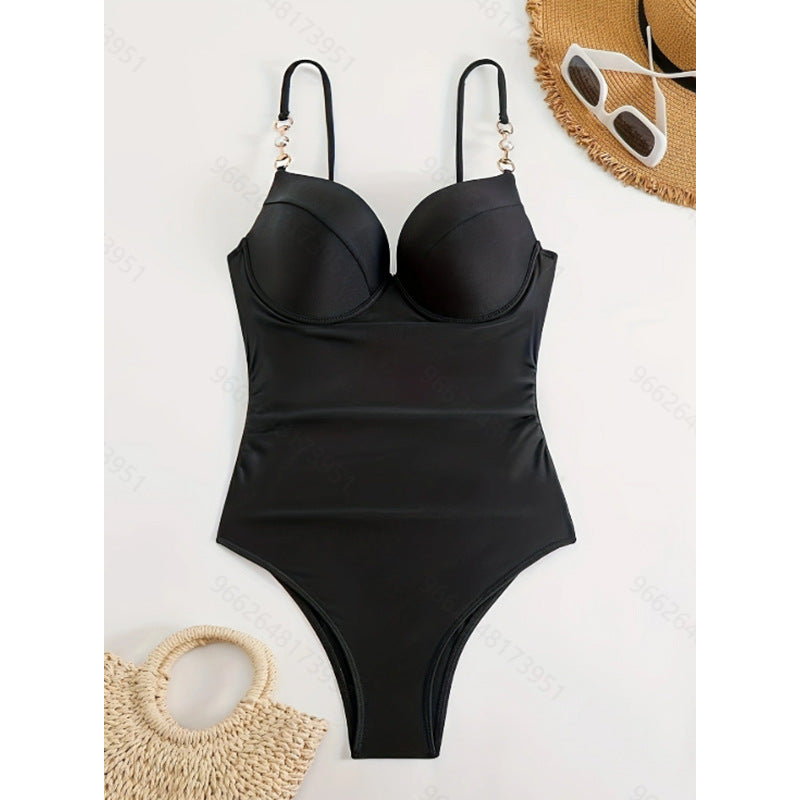 Damen Verführerischer Einteiler Badeanzug mit eleganten Trägern und hochwertigem Stoff Drune