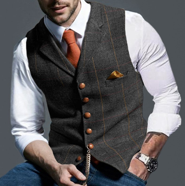 Herren stilvolle elegante Weste mit feinem Stoff Drune