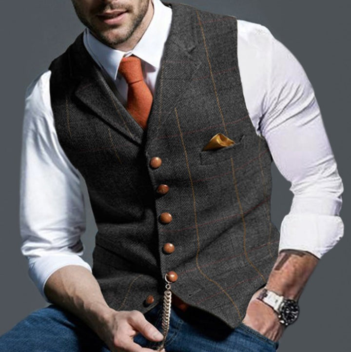 Herren stilvolle elegante Weste mit feinem Stoff Drune