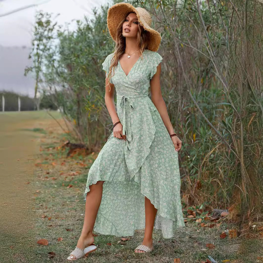 Drune | Slim Fit Unregelmäßiger Saum Maxi Kleid