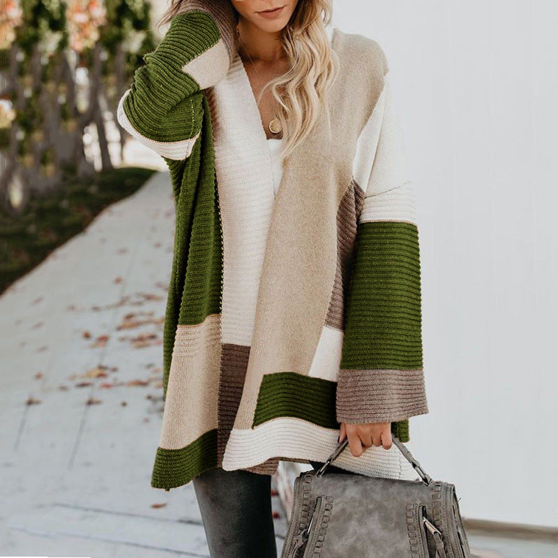 Damen modische Cardigan mit weichem Strick und geräumigen Ärmeln Drune