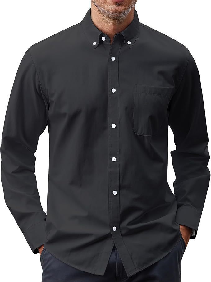 Herren nan Slim-Fit Oxford-Hemd mit Button-Down-Kragen, Brusttasche und elastischer Baumwollmischung Drune