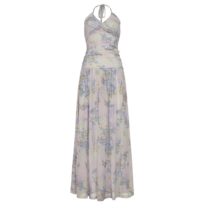 Damen Maxikleid mit floralem Design und eleganter Trägeroptik Drune