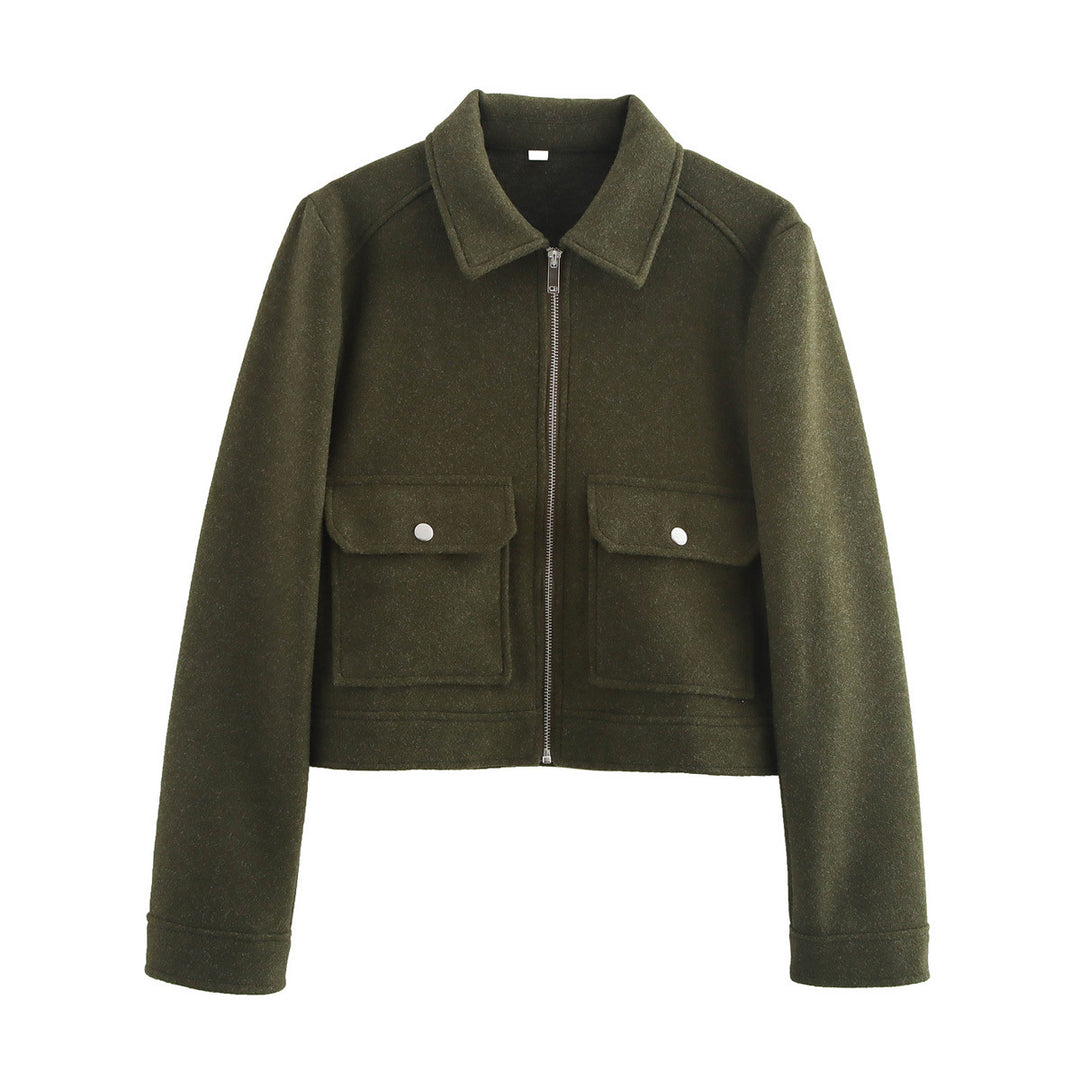 Damen stylische Bomberjacke mit praktischen aufgesetzten Taschen Drune