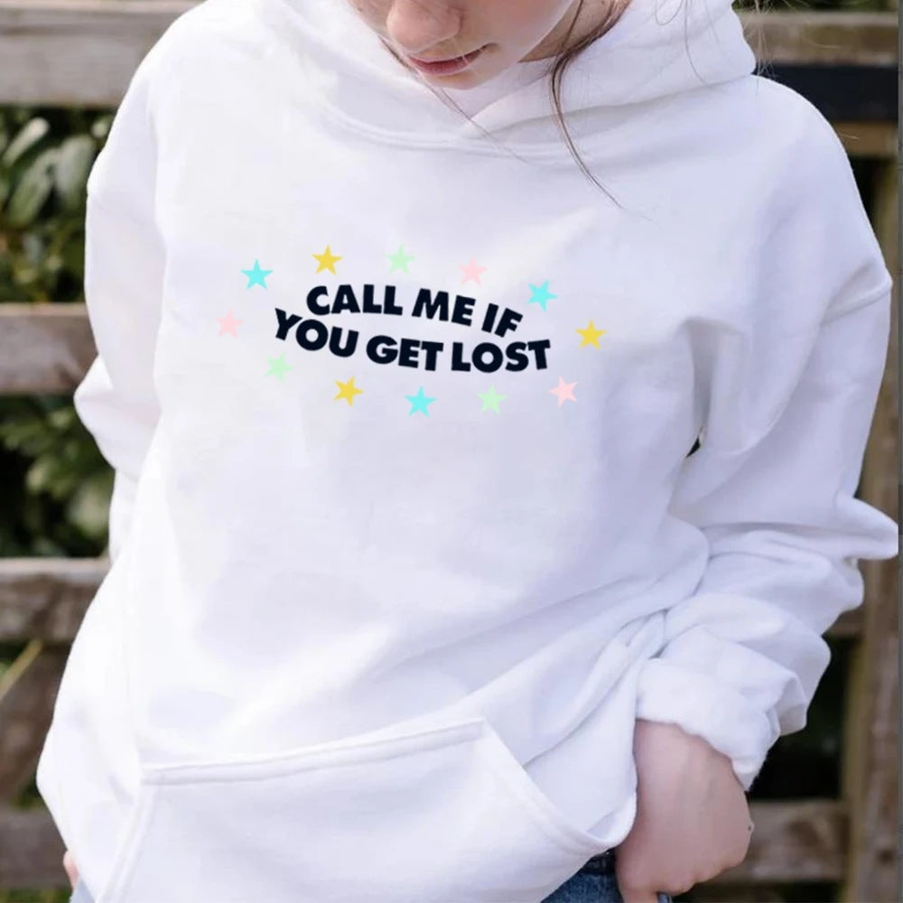 Damen Kapuzenpullover mit kreativem Aufdruck und lässiger Passform Drune