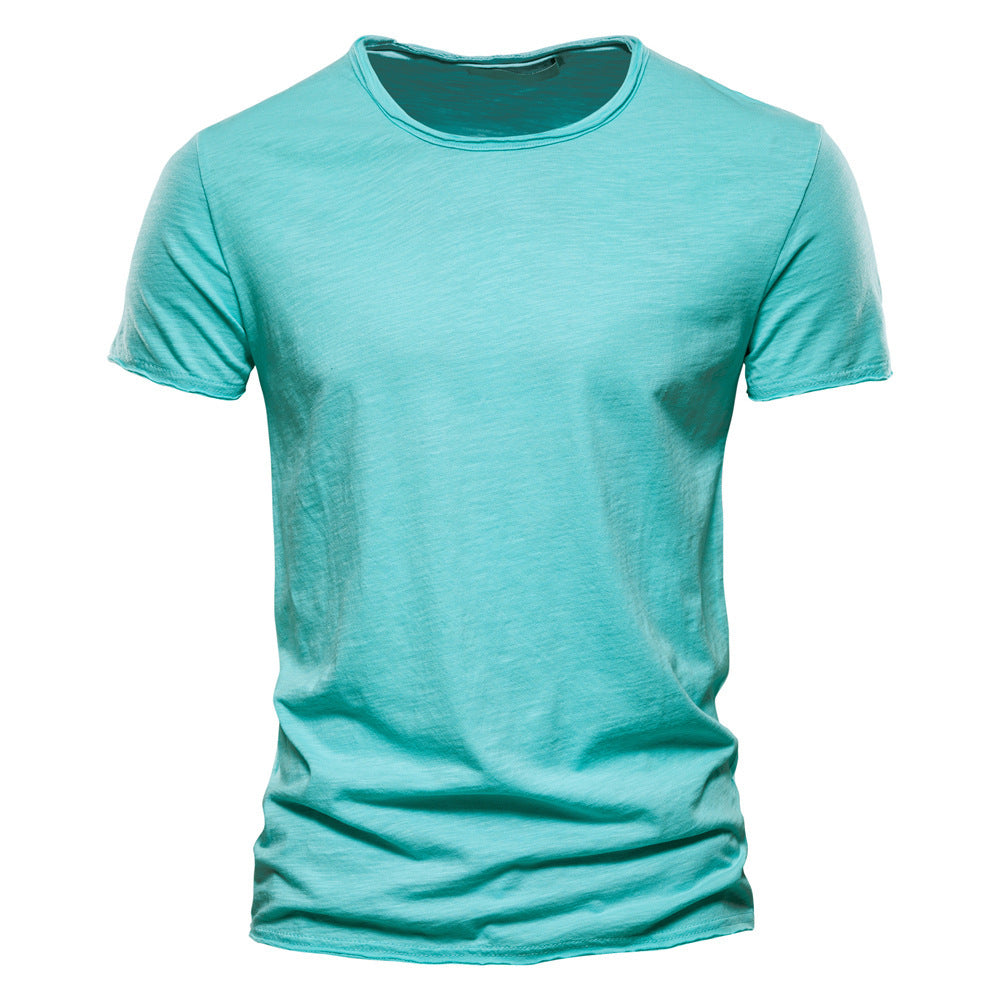 Herren nan leichtes Baumwolljersey Kurzarmshirt mit V-Ausschnitt und schmaler Passform Drune