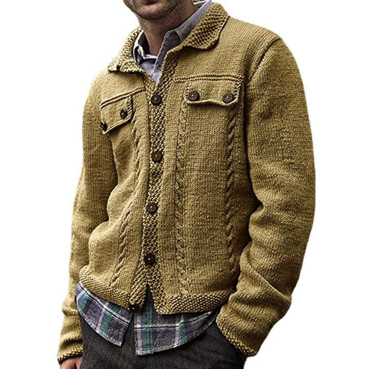 Herren Strickjacke mit Zopfmuster und praktischen Taschen Drune