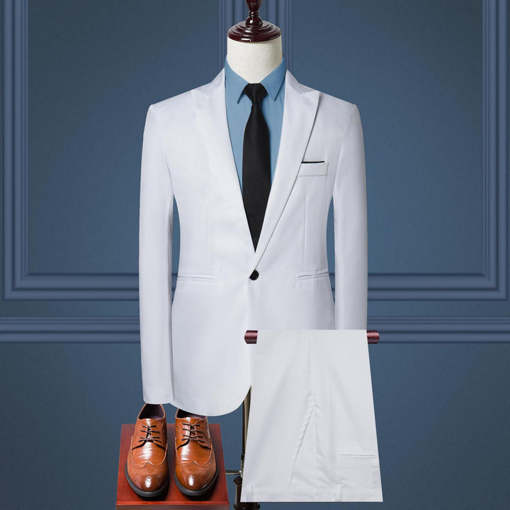 Herren nan schlanker Businessanzug mit tailliertem Sakko und Chino-Hose Drune