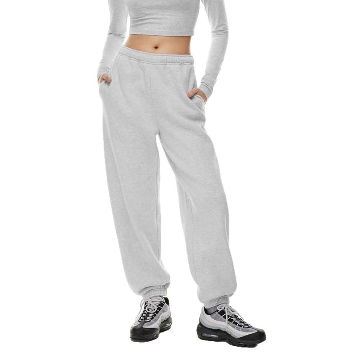 Damen nan gebürstete Relax-Jogginghose mit extra weitem Bein und elastischem Rippabschluss Drune