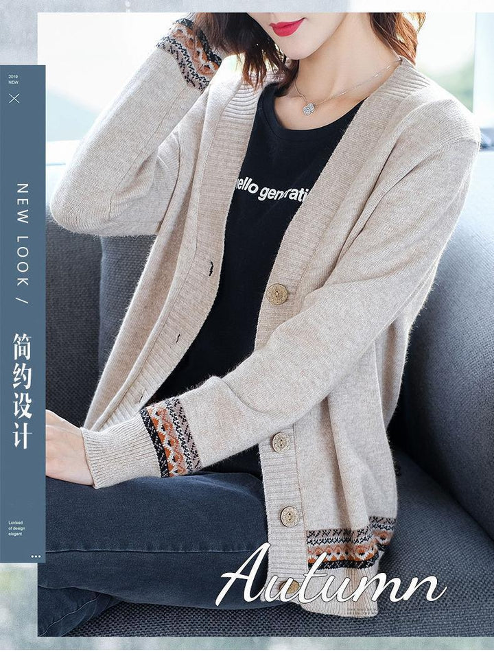 Damen Strickjacke mit kunstvollen Stickdetails und Knopfverschluss Drune