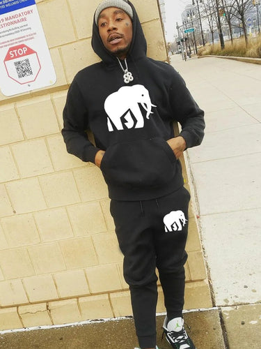 Damen Hoodie- und Jogginghose Set mit auffälligem Elefantenmotiv Drune