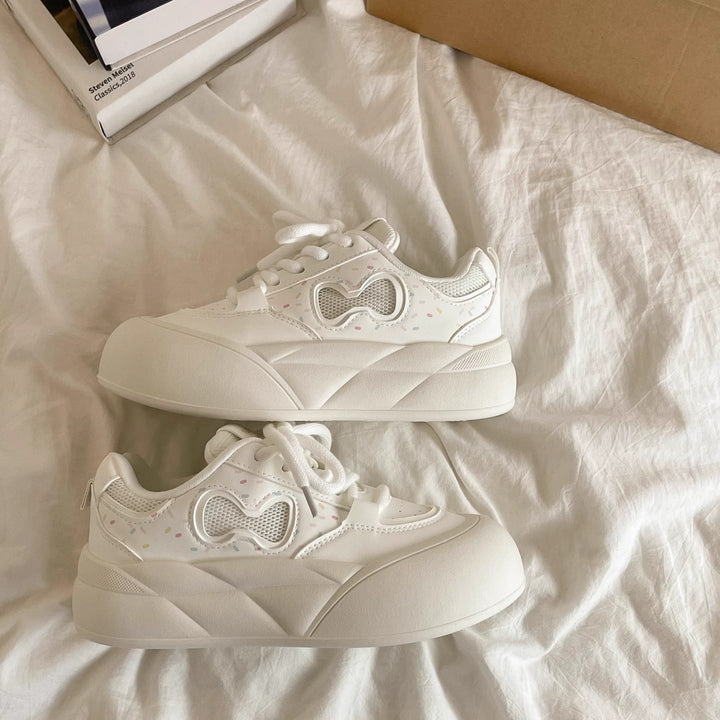 Damen Sportliche Sneakers mit übergroßem Sohlenprofil und atmungsaktiven Einsätzen Drune