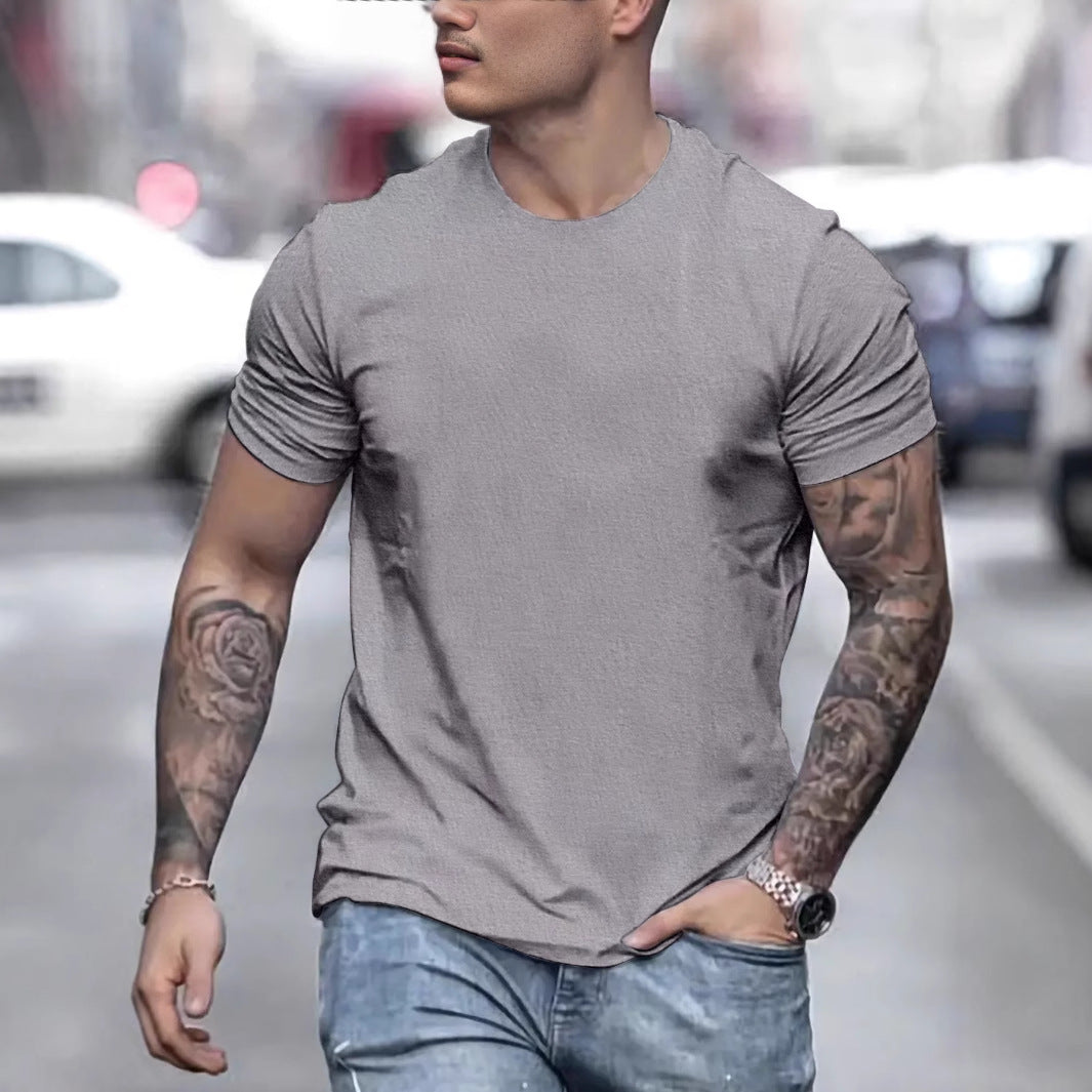 Herren lässiges T-Shirt mit strukturierter Oberfläche und bequemem Schnitt Drune