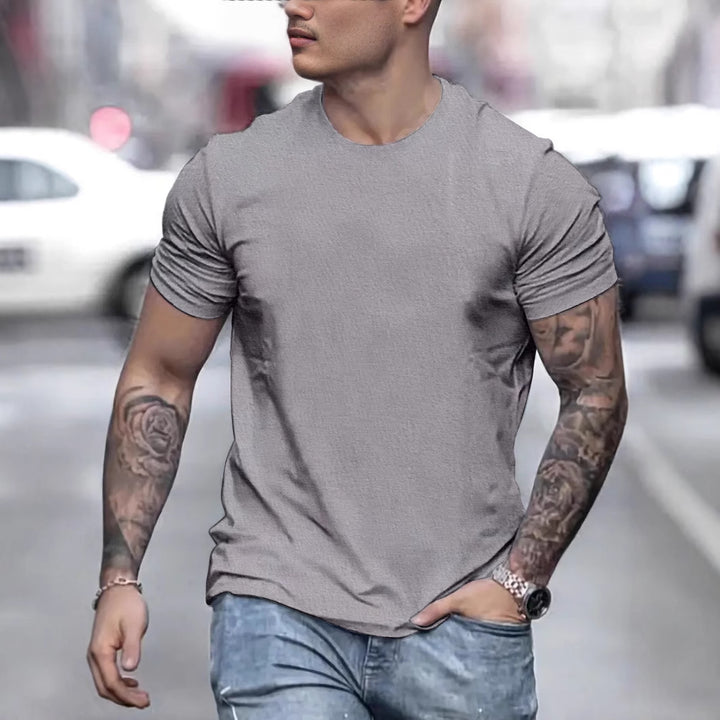 Herren lässiges T-Shirt mit strukturierter Oberfläche und bequemem Schnitt Drune