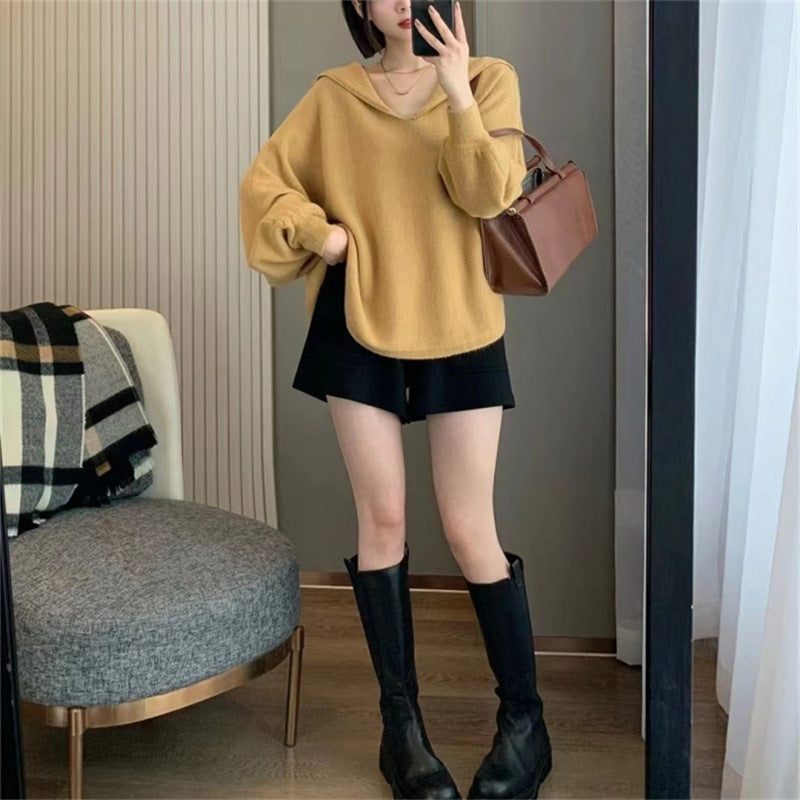 Damen modischer Kapuzenpullover mit voluminösen Ärmeln und eleganter Schnittführung Drune