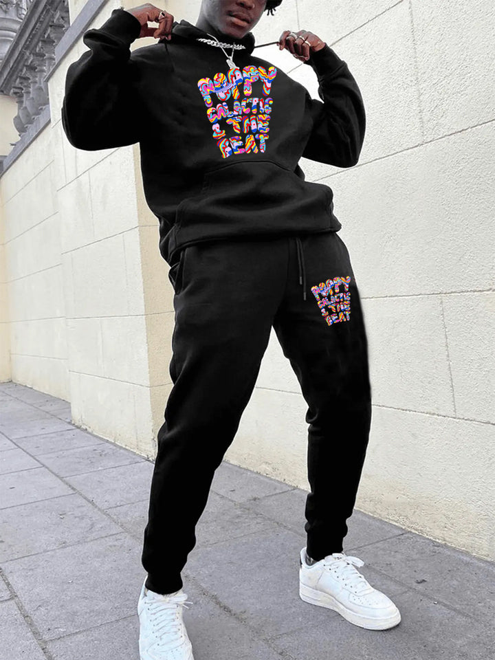 Damen Kapuzenpullover und Jogginghose Set mit modernem Grafikdesign Drune