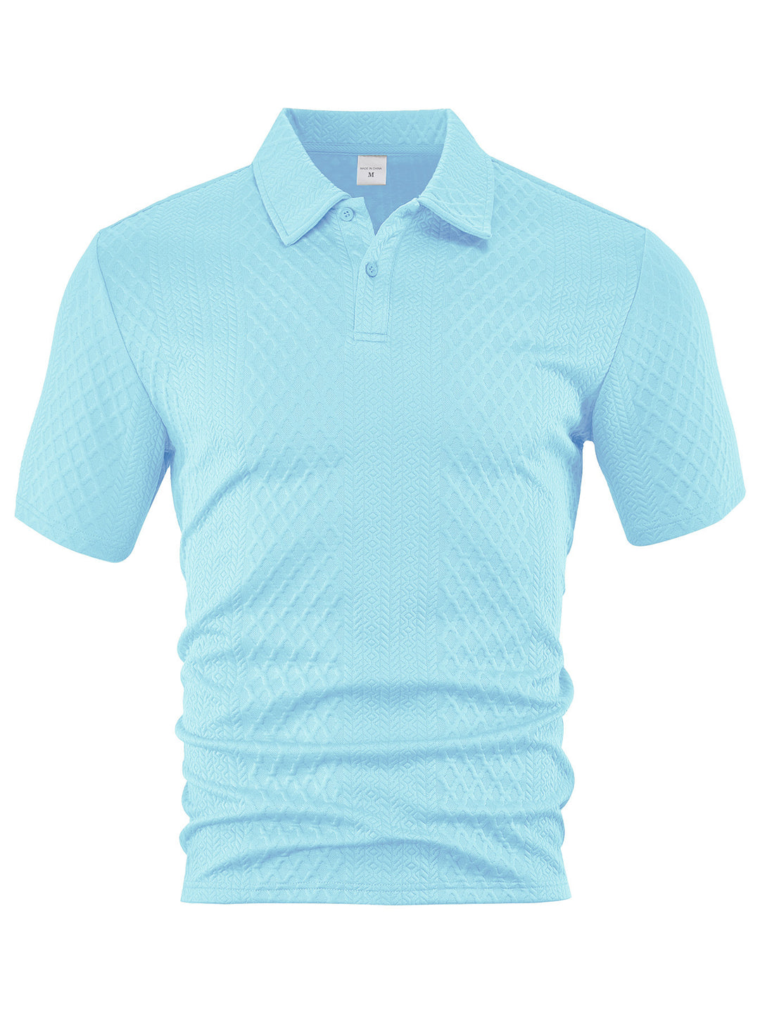 Herren nan texturiertes Jacquard-Poloshirt kurzärmelig schmaler Schnitt mit Polokragen Drune