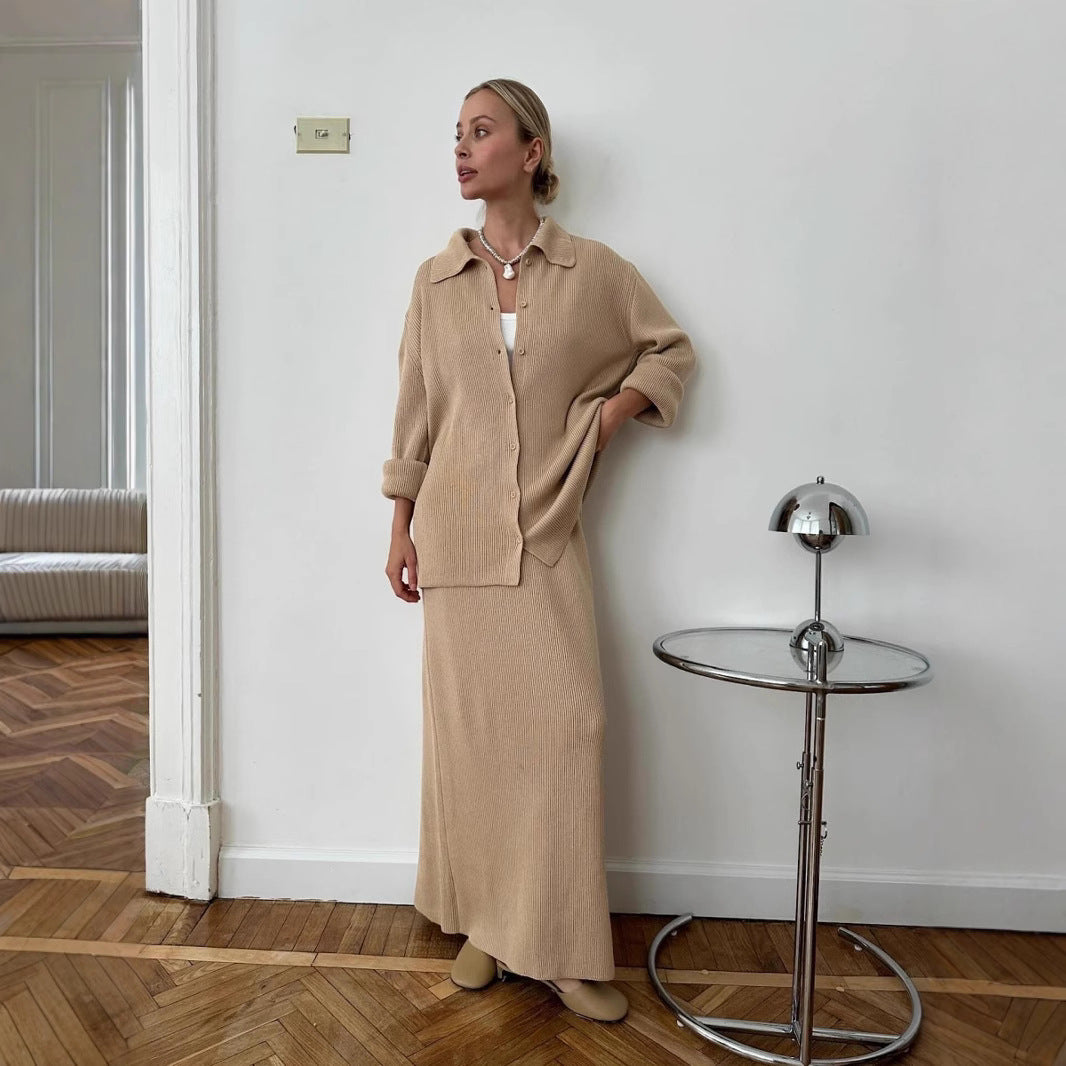 Damen Strickensemble mit Knopfdetails und elegantem Schnitt Drune