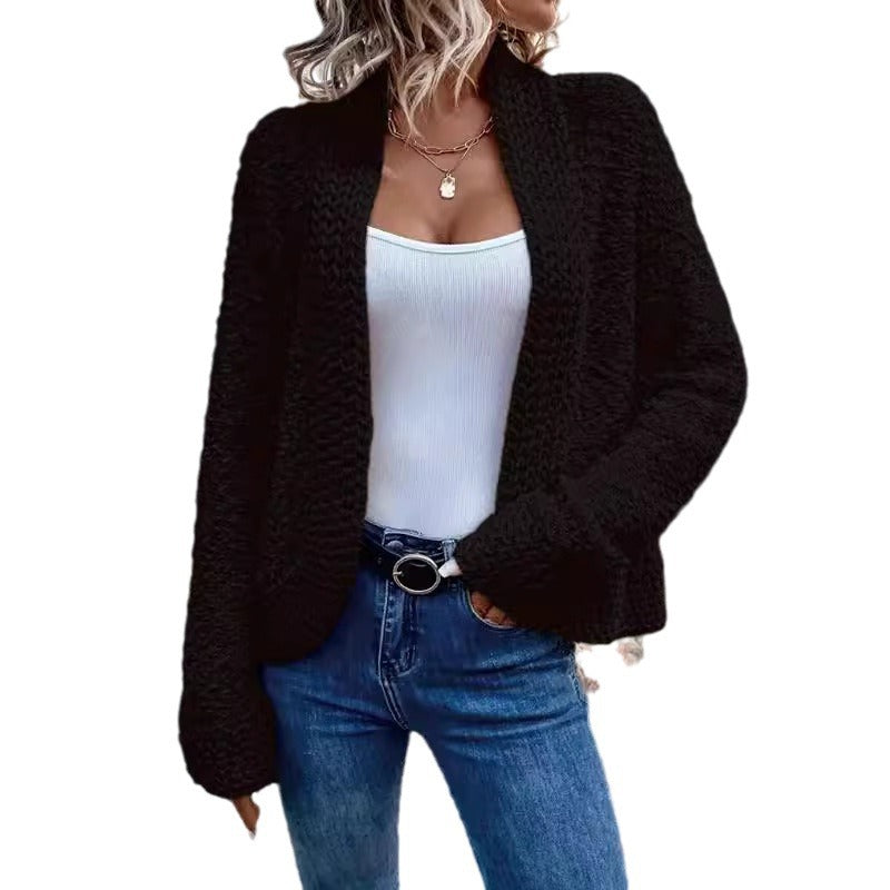 Damen Lässige Strickjacke mit oversized Schnitt und eingestricktem Muster Drune