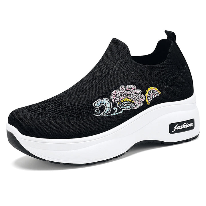 Damen nan atmungsaktive Strick-Sneaker mit Plateau-Sohle und elastischer Sockenkonstruktion Drune