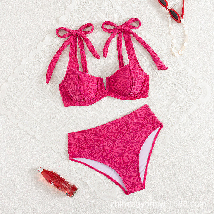 Damen Push-Up Bikini mit verspieltem Schleifen-Design Drune