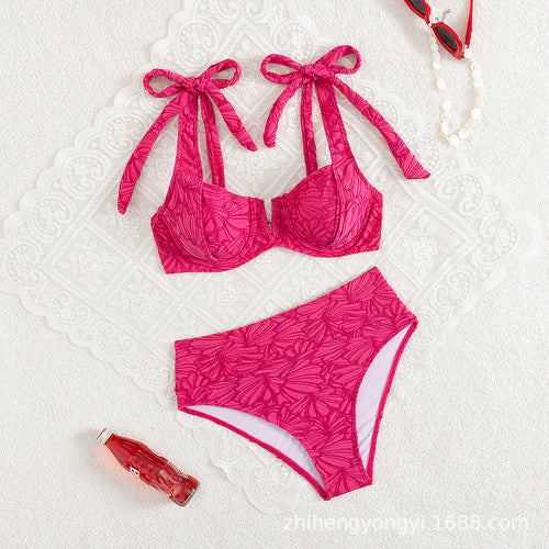 Damen Push-Up Bikini mit verspieltem Schleifen-Design Drune