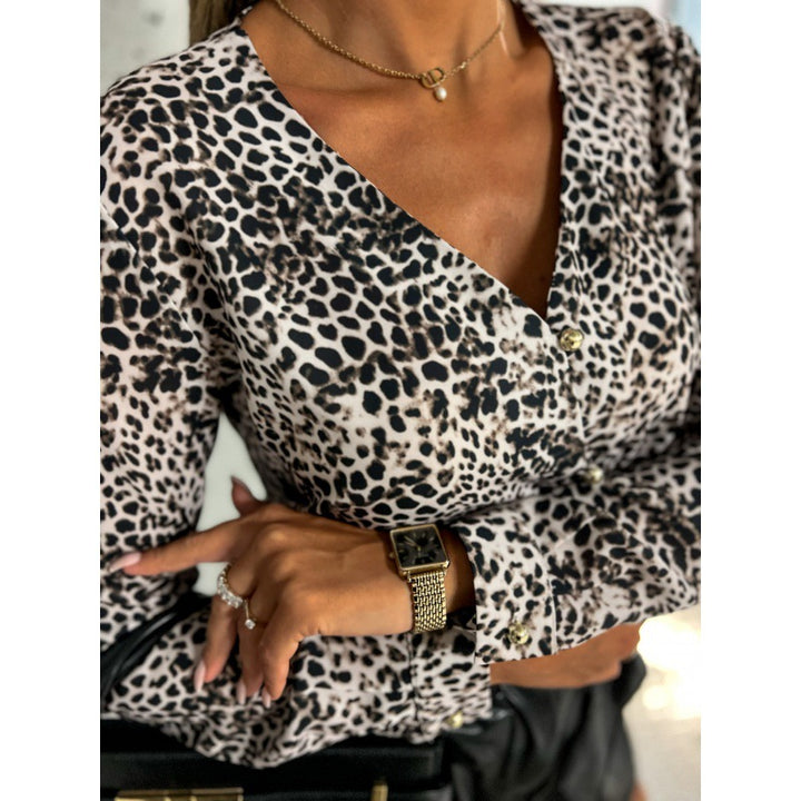 Damen Elegante Bluse im modischen Leopardenmuster Drune