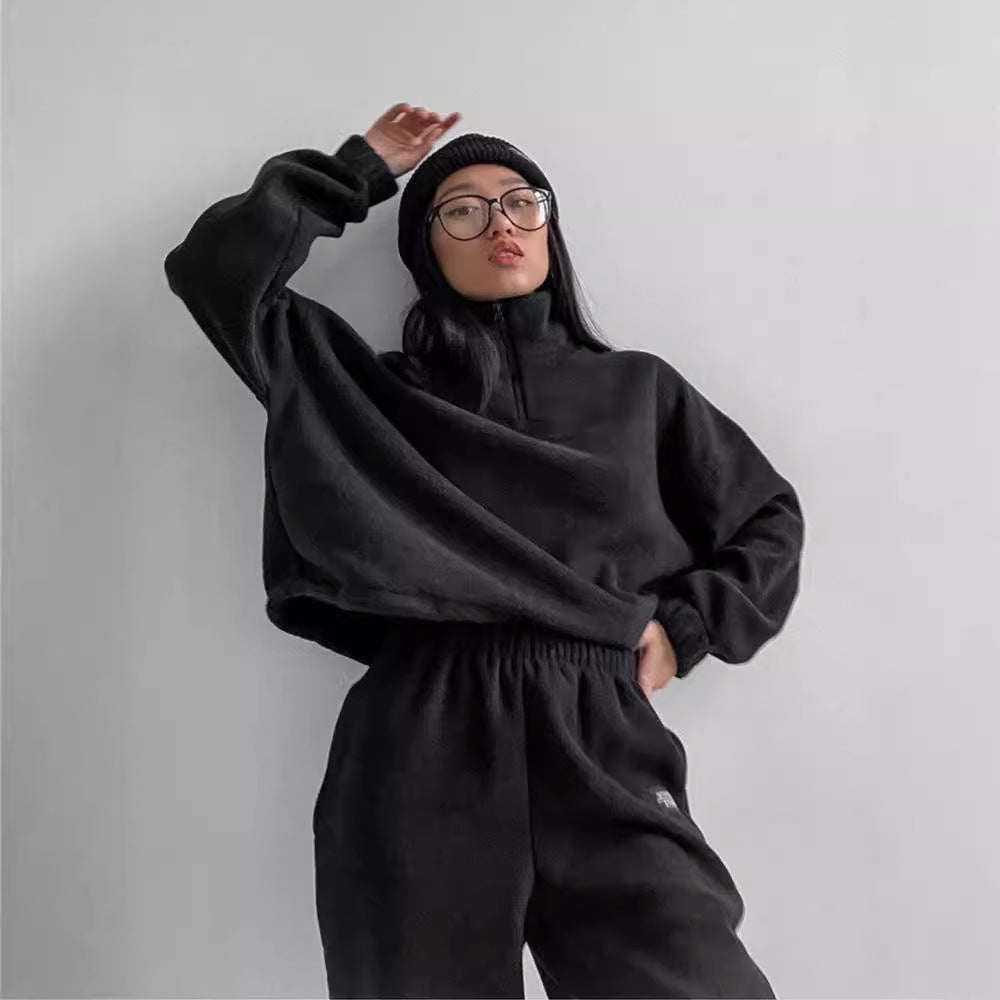 Damen gemütliches Oversized-Fleece-Set Drune