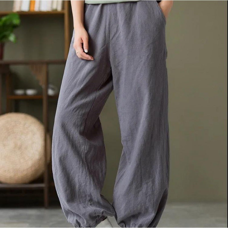 Damen Bequeme Luftpants mit elastischem Bund Drune