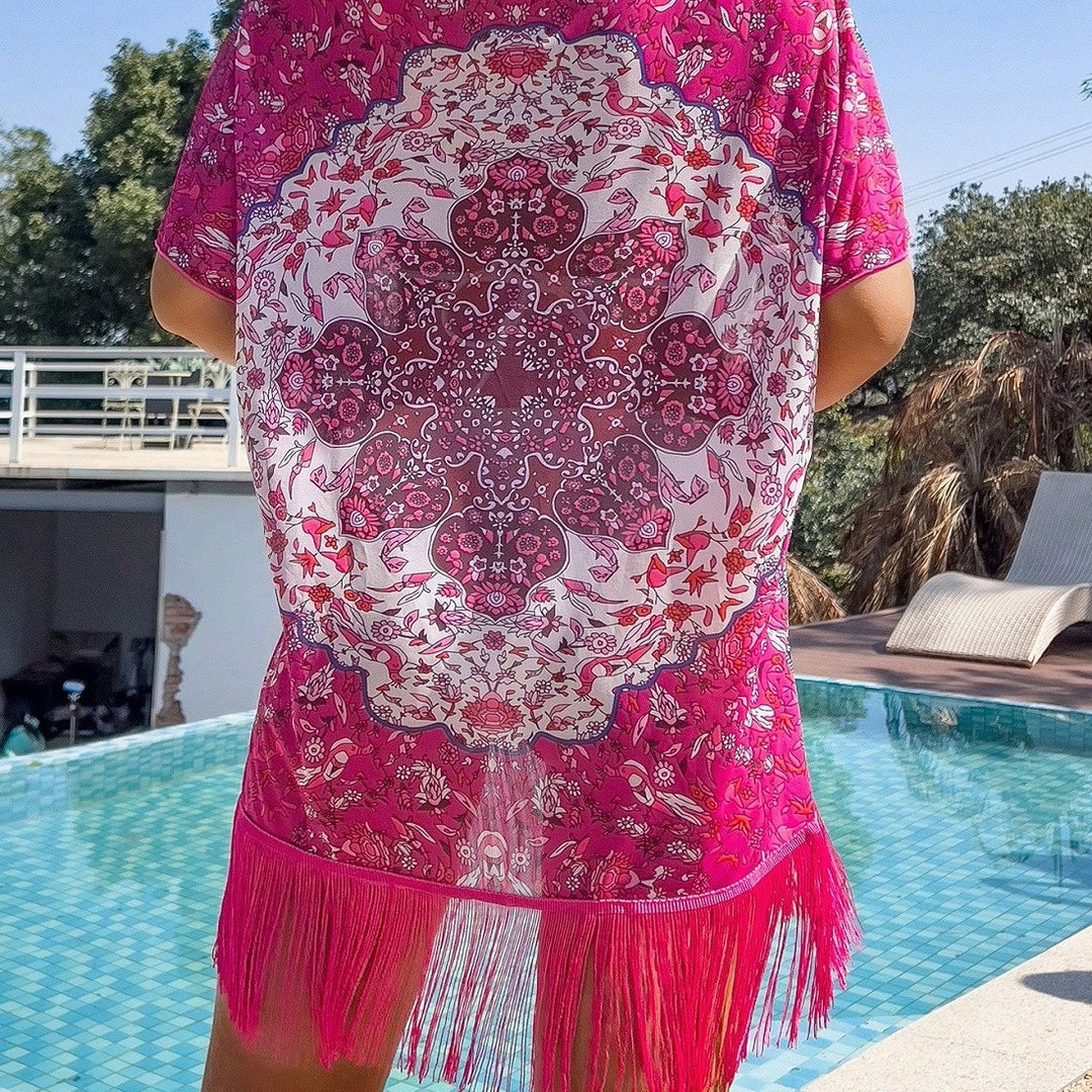 Damen Strandtunika mit verspieltem Fransen-Design Drune