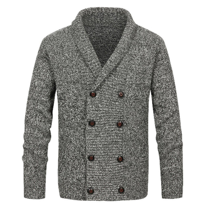Herren nan Strickjacke mit Schalkragen und doppelter Knopfleiste Drune