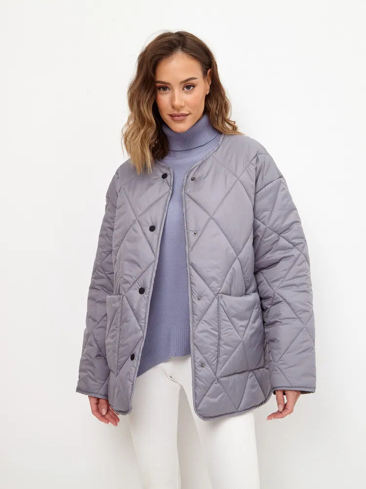 Damen gesteppte Freizeitjacke mit hoch geschlossenem Kragen und modischem Schnitt Drune