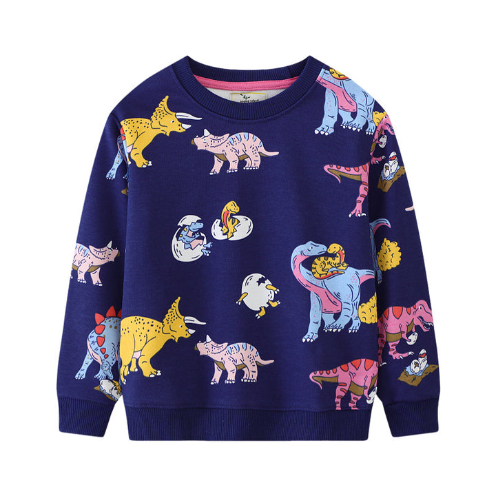 Jungen Sweatshirt mit buntem Dinosauriermuster Drune
