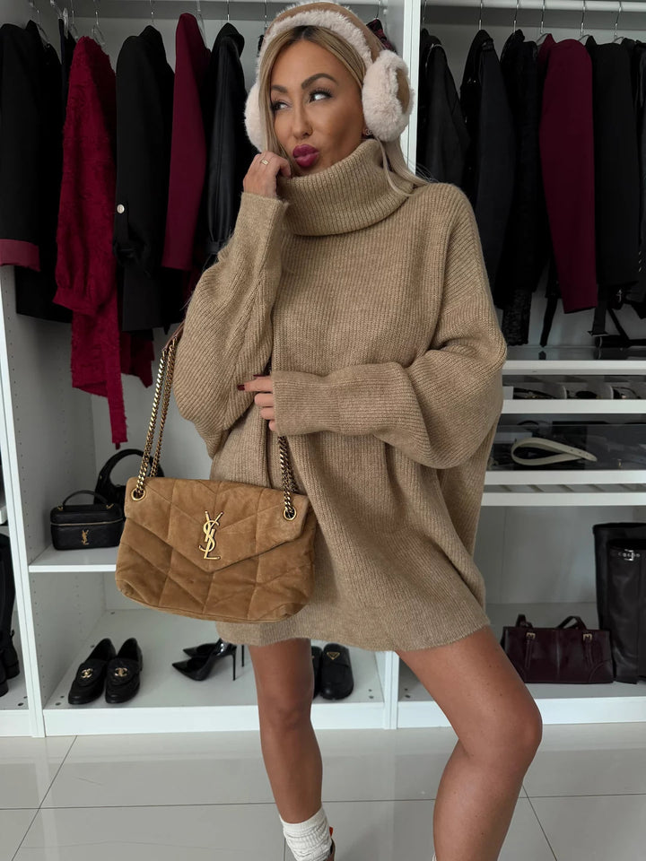 Damen Großer Rollkragenpullover aus weichem Strick Drune