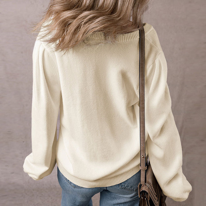 Damen Strickjacke mit dekorativer Lochmusterung und Knopfverschluss Drune