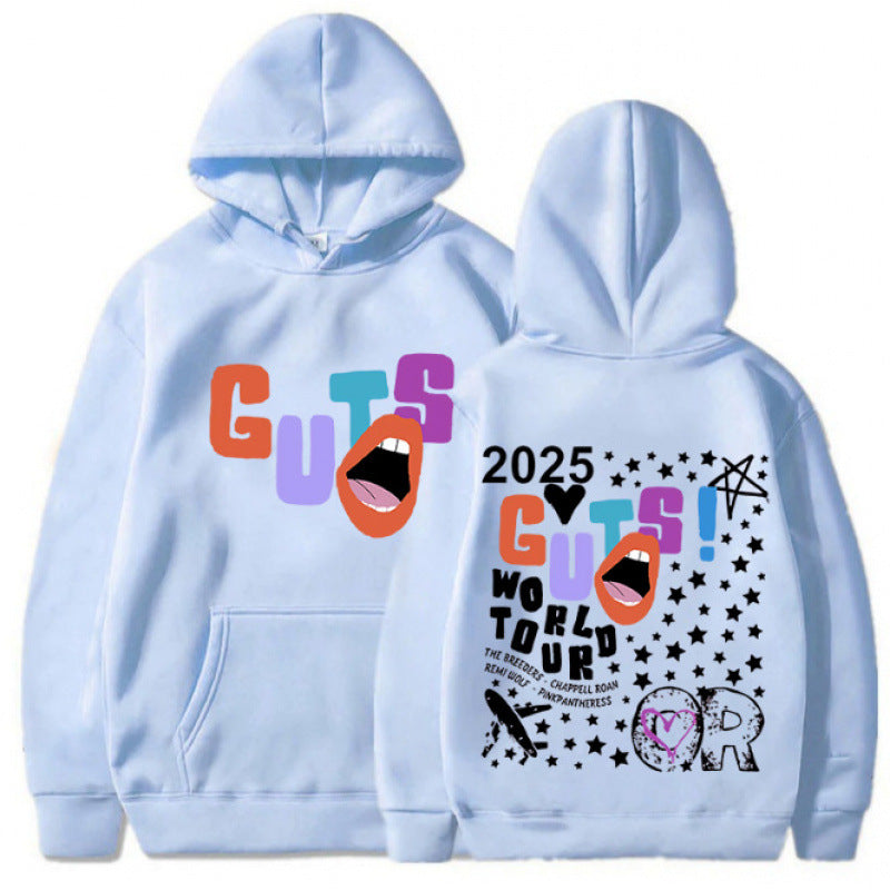 Damen Kapuzenpullover mit kreativen Grafikelementen und einzigartigem Tour-Print Drune