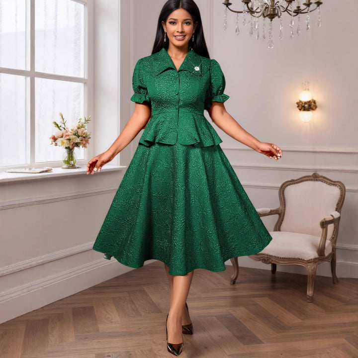 Damen Elegantes Wickelkleid mit extravagantem Taillenschnitt Drune