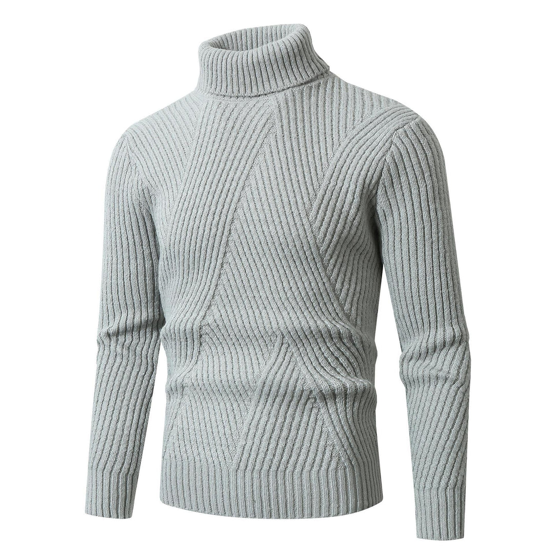 Herren Grobstrickpullover mit Stehkragen und dekorativem Strukturmuster Drune