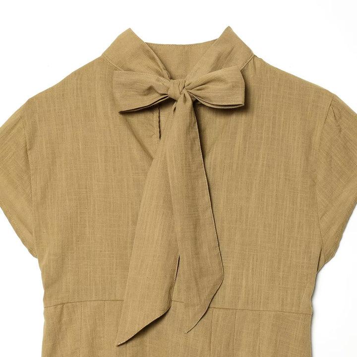 Damen Blusenshirt mit elegantem Stehkragen und plissierten Details Drune