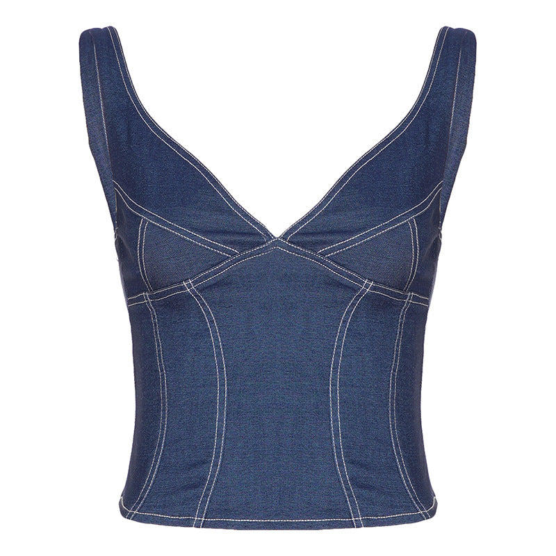 Damen Komfortable Caprijeans mit dekorativen Knöpfen Drune